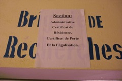 Section administrative - certificat de résidence